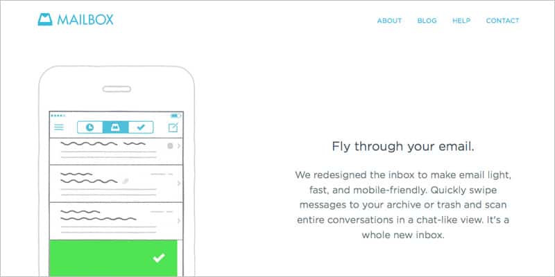 Mailbox application for phone main screen