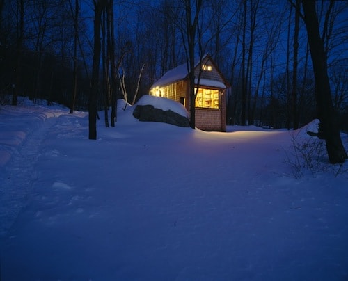 single tasking house in the snow