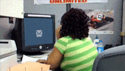 how to write cold emails woman in an office gif
