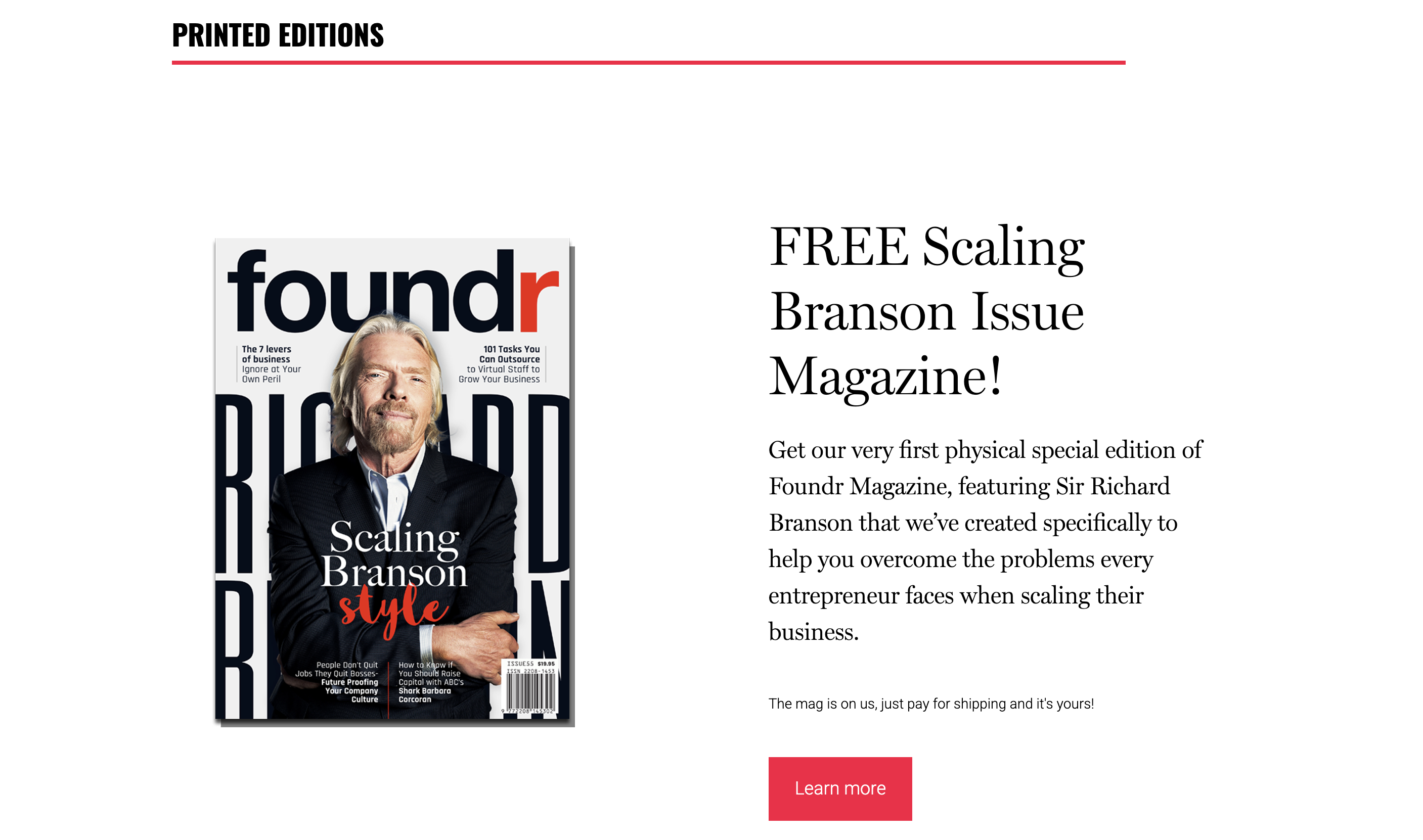free branson magazine email marketing