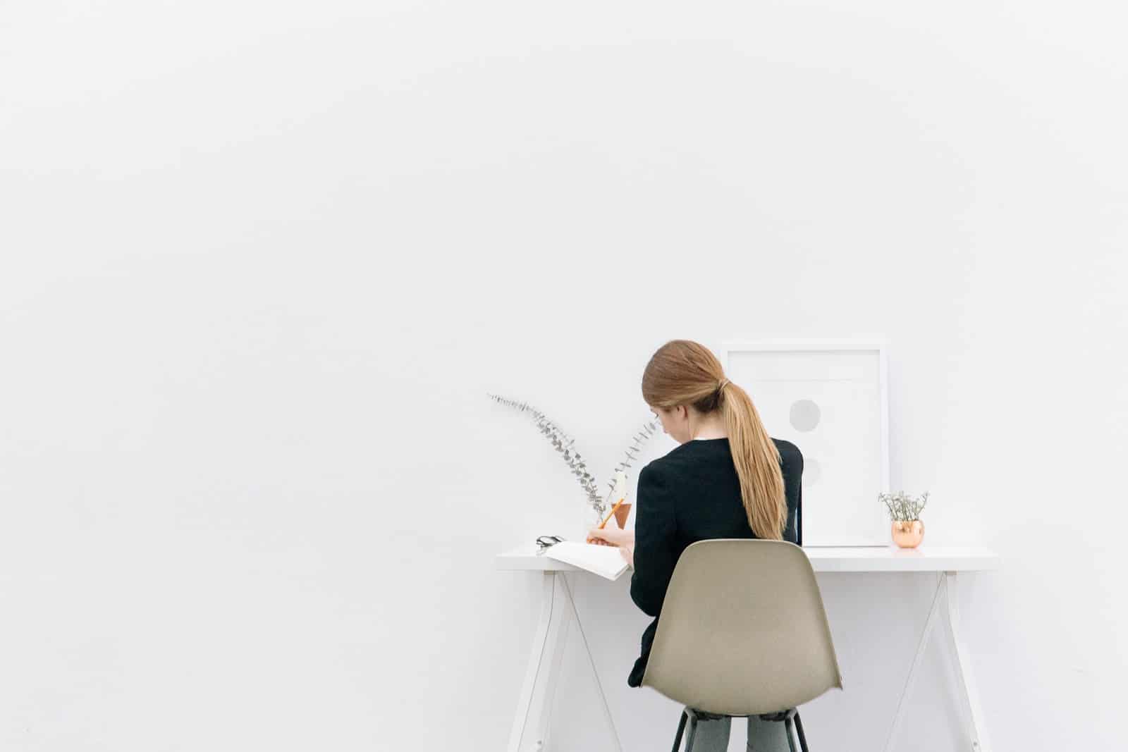 Lonely Entrepreneur- Woman working on desk