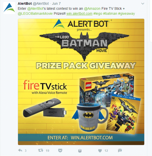 Email list- AlertBot Twitter Contest