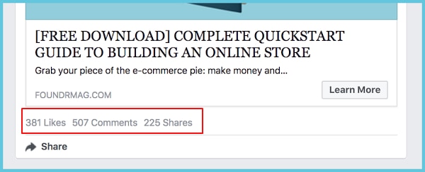 Email Signups- Comments and Shares on Facebook Ad