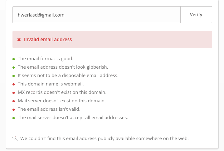 Find someone's email address- Hunter search results