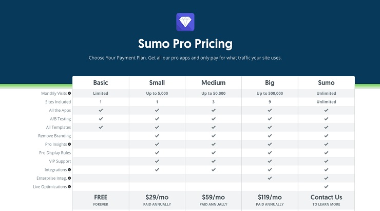start a business- Sumo Pro Pricing