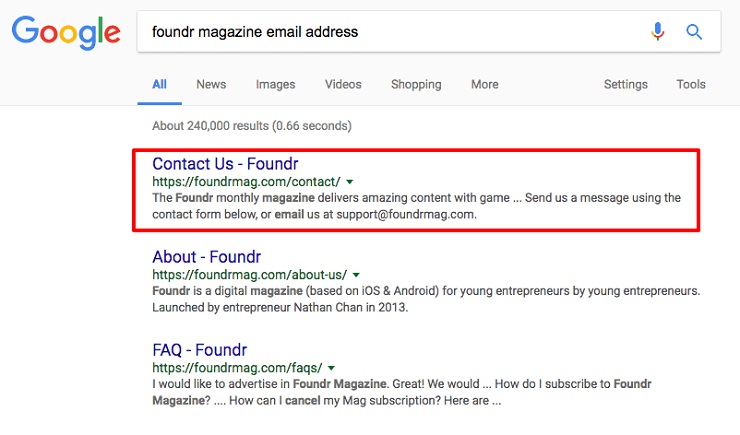 Find someone's email address- foundr magazine email address Google Search