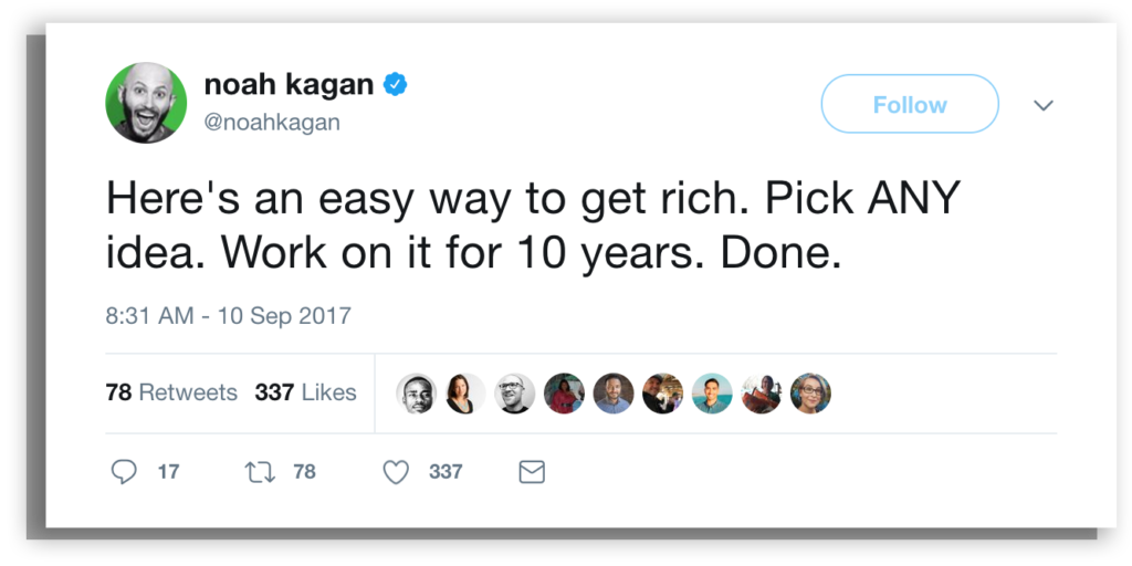 How to become a millionaire- Noah Kagan Twitter Post
