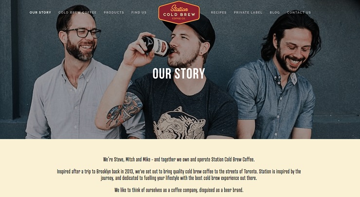 Startup brand messaging mistakes- Station Cold Brew Coffee Website