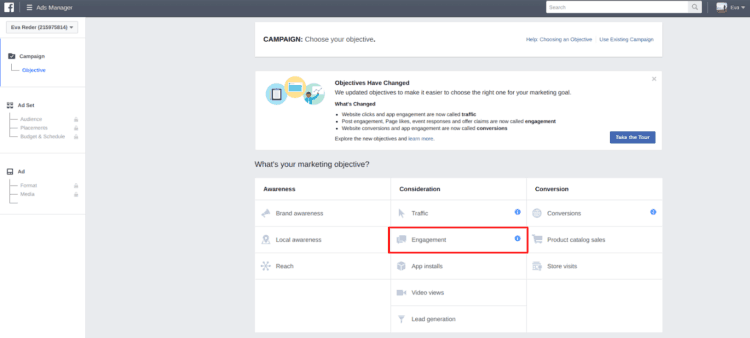 Croissance-hack votre page Facebook- Paramètres de campagne publicitaire Facebook