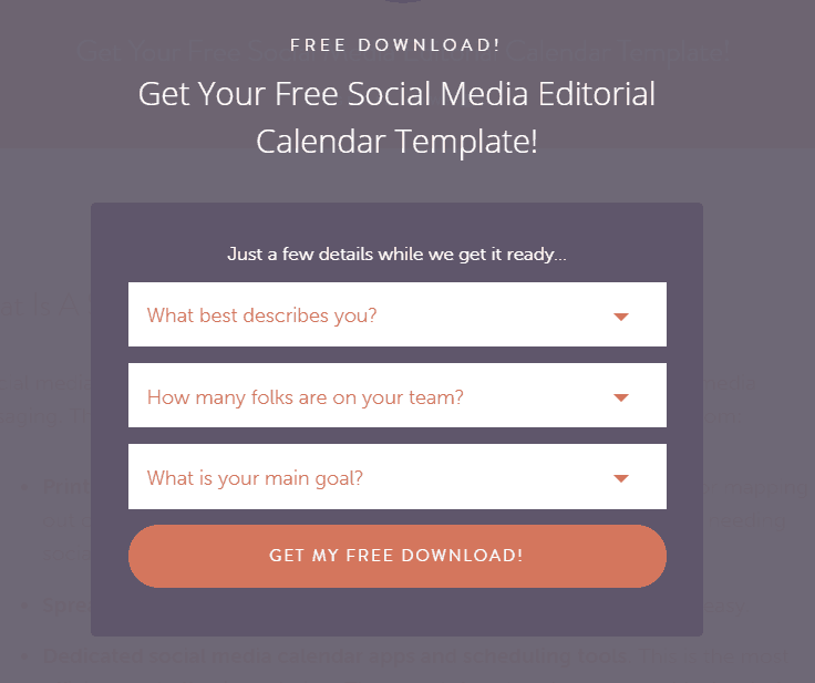 Coschedule signup form