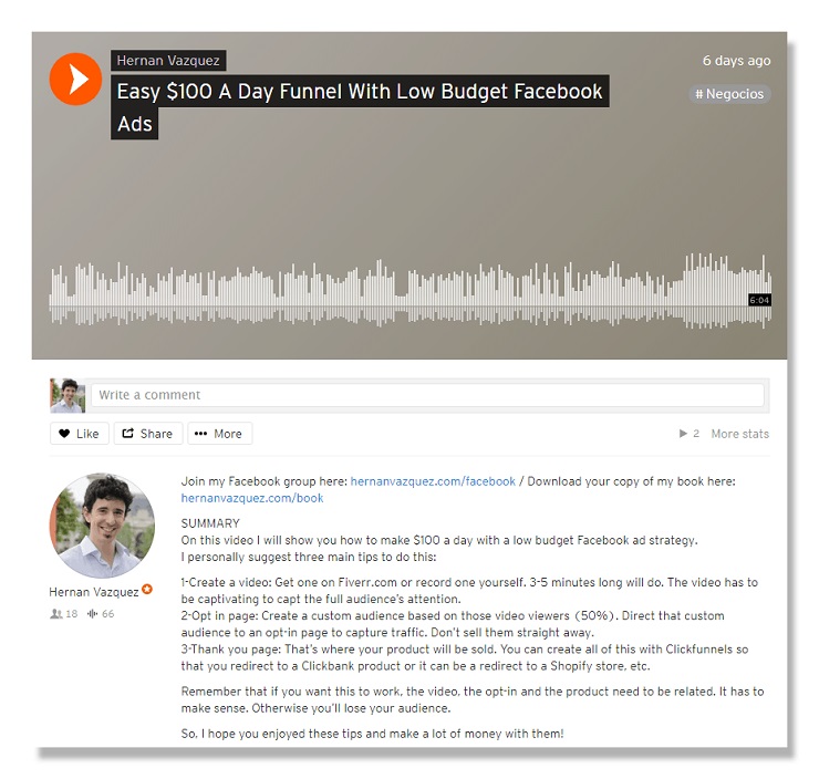 Using SoundCloud to start a podcast is a Low cost marketing strategy