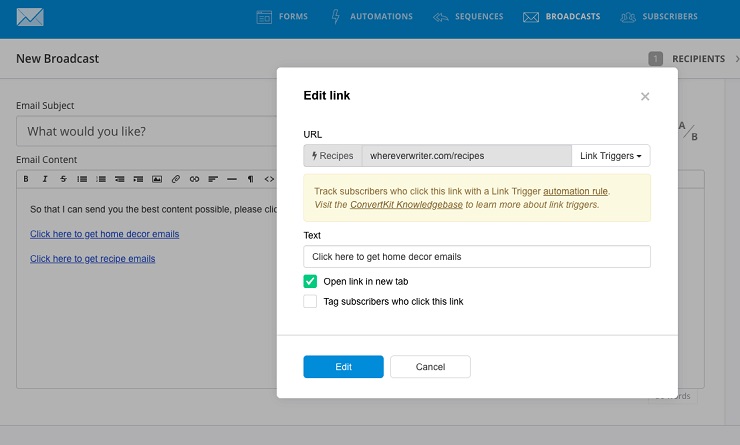 Email automations Subscribers to Segment Themselves by ConvertKit