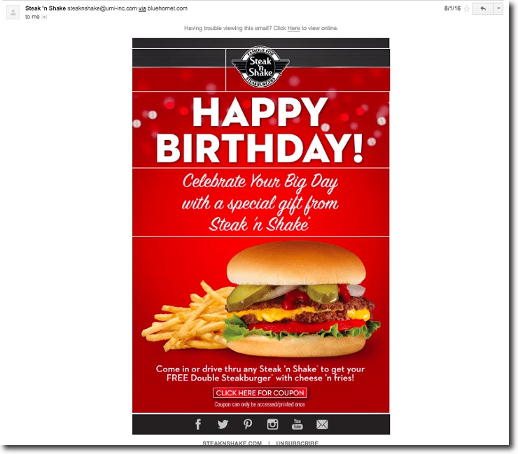 Segmented email campaigns birthday gift emails