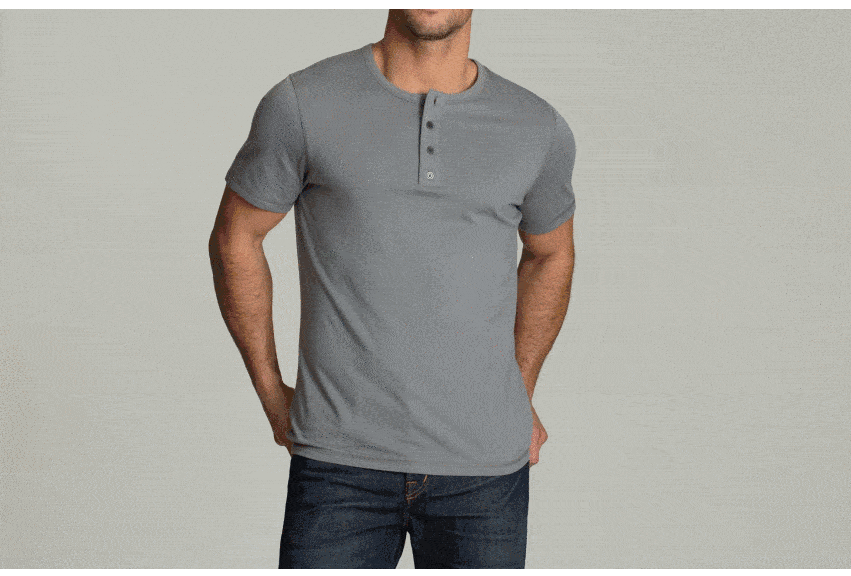 Ecommerce web design AETHER apparel shirt gif