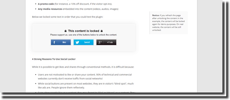 Social Locker high-converting confirmation page with share-gated content