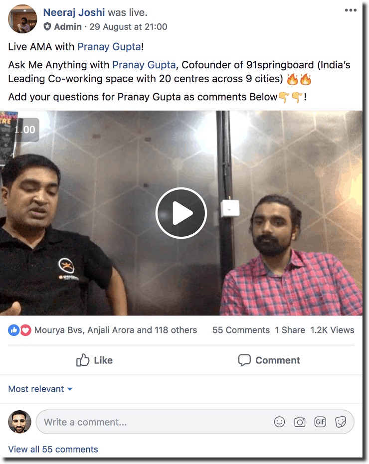 AMAs Facebook group keep the members engaged through weekly live video sessions with experts and consistently soliciting feedback