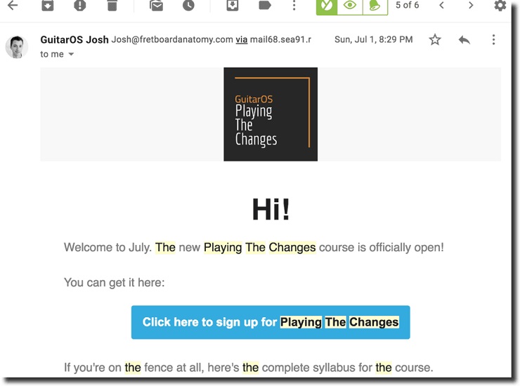 Josh Frets new course “Playing The Changes”