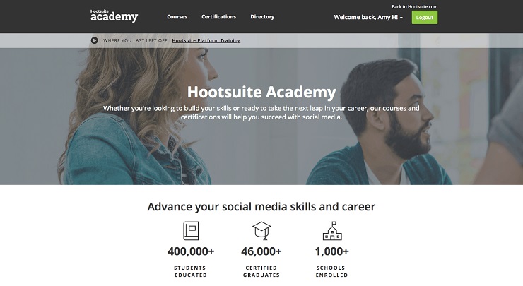 Social Media Marketing Platform Courseware Hootsuite Academy