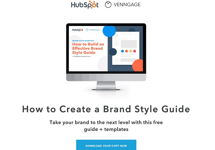 Venngage’s brand partnerships with Hubspot, brand style guide