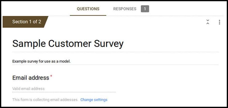 google forms response