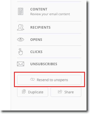 Segmented email campaigns Resend Unopened Emails