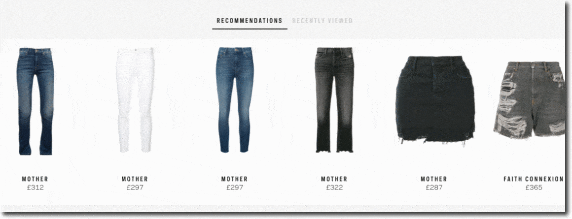 How to design an ecommerce store product recommendations Farfetch 