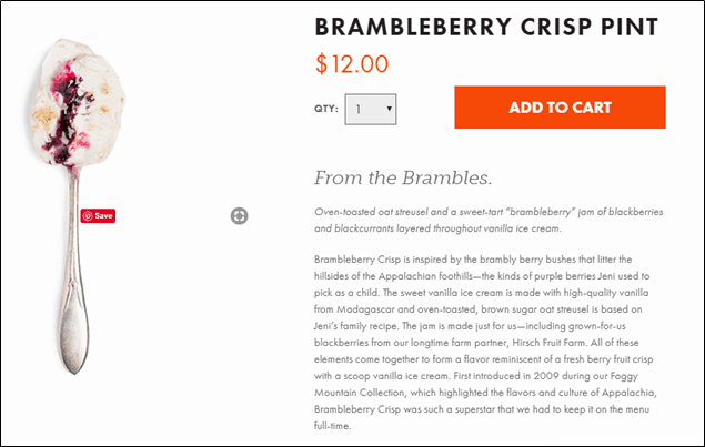 Jeni's mixes, Brambleberry Crisp Pint