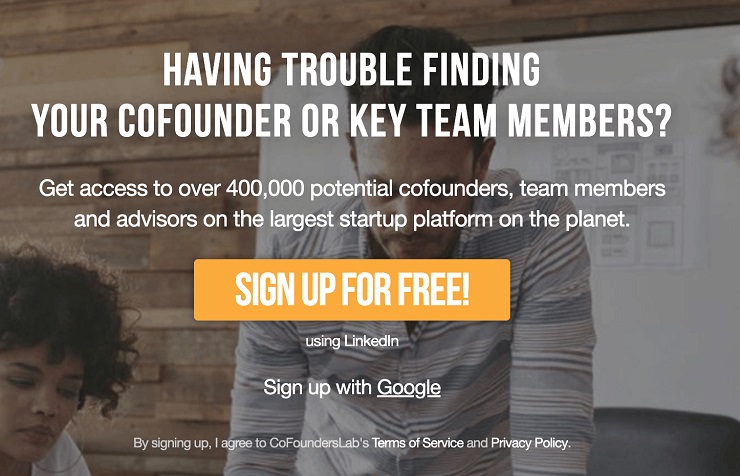 use more specific networks like CoFoundersLab to find your potential co-founder
