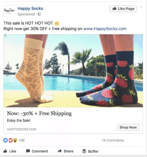 Happy Socks example of an effective ad