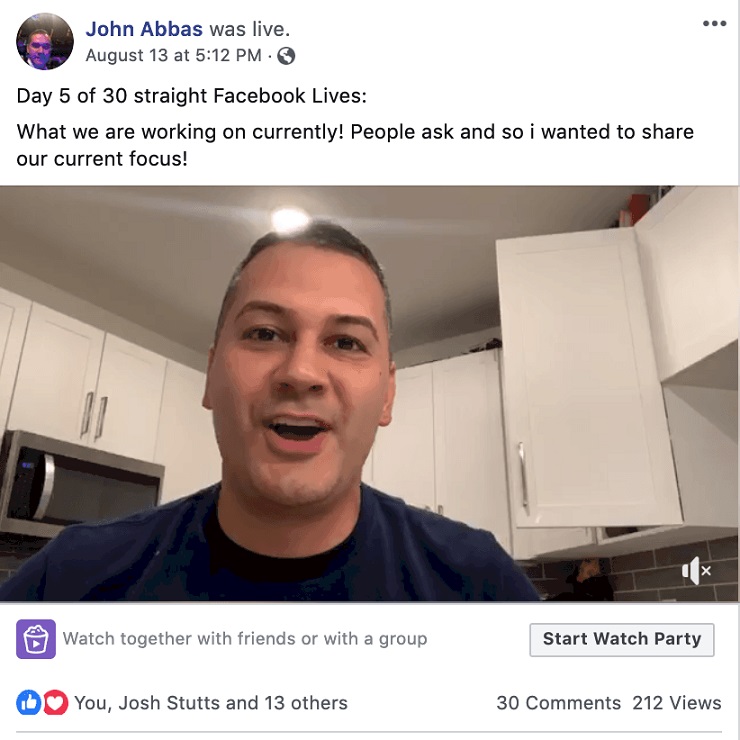 John Abbas Day 5 of 30 Facebook live