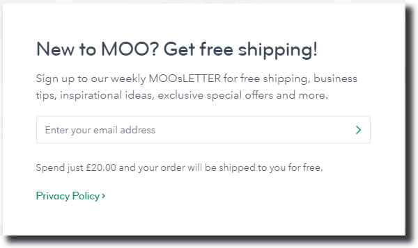  example Moo.com reciprocity in action opt-in form copy