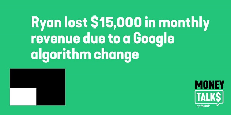 ryan lost $15000 monthly revenue due to a google algorithm change