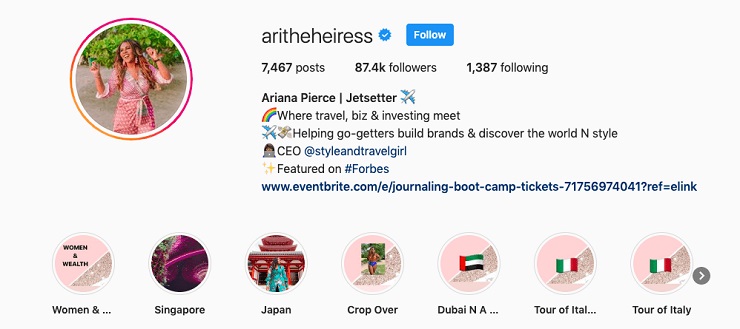 Ariana Pierce, fashion and travel blogger – @aritheheiress