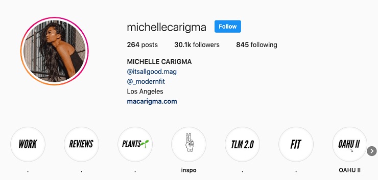 Michelle Carigma, fitness blogger – @michellecarigma