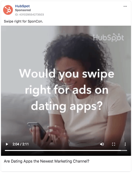 HubSpot's top-of-funnel Facebook ads