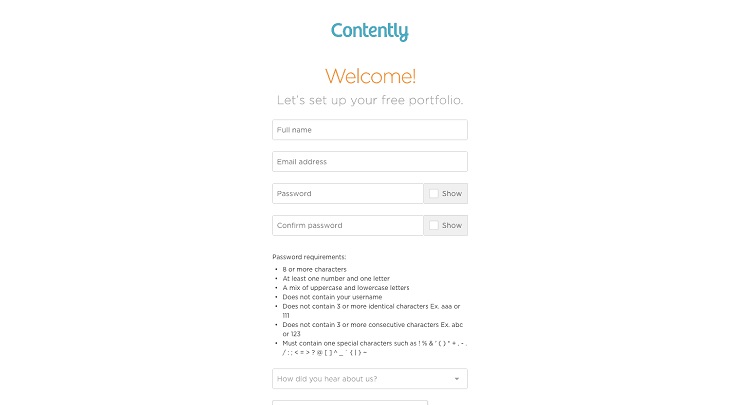 Sign up Contently