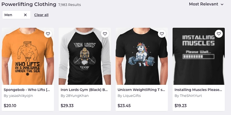 check t-shirt platforms like Teespring and  Redbubble to see popular designs in your industry