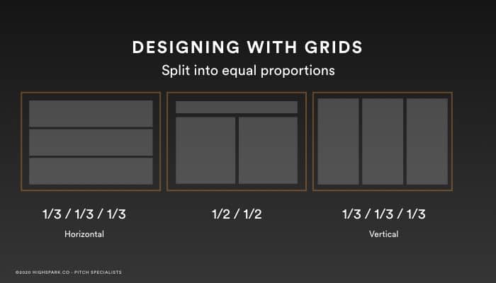 Grid layout design for presentations