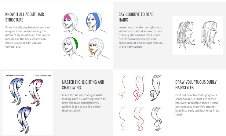 Screenshot from How to Draw Hair course