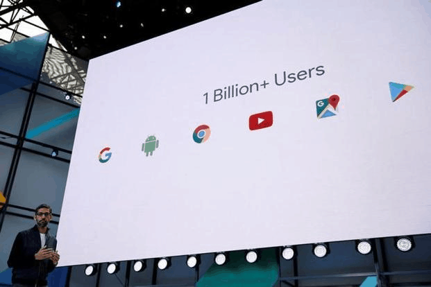 Google CEO’s Sundar Pichai presenting a keynote