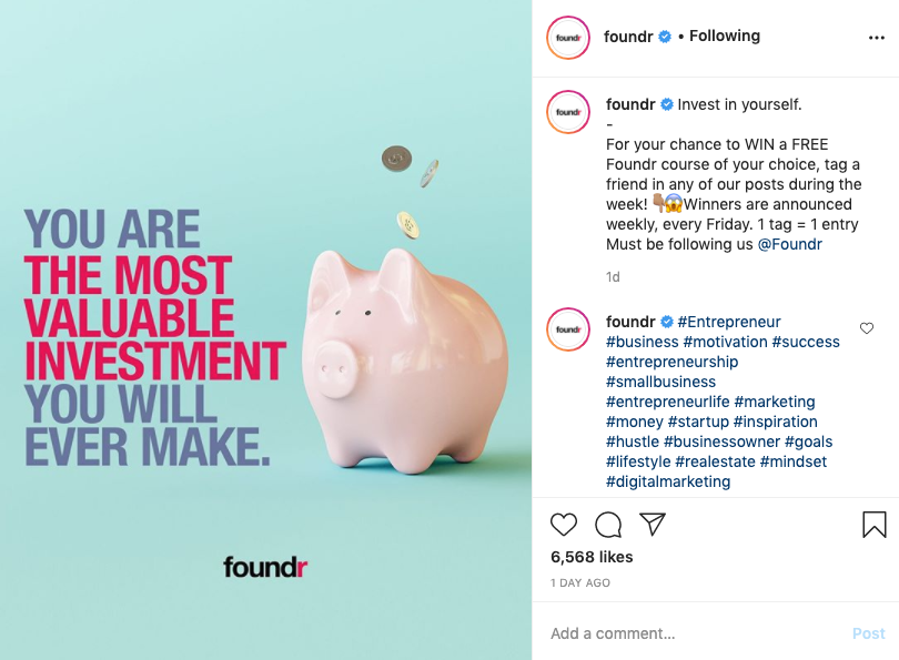 Foundr Instagram Hashtag Examples