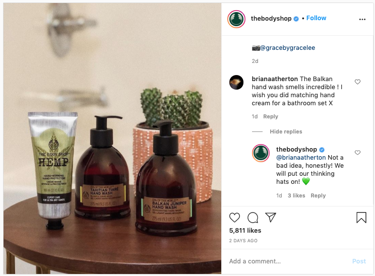 Instagram Get Followers The Body Shop Interaction Audience Comments