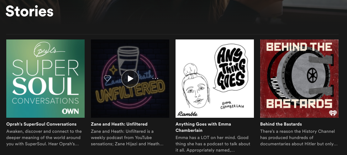 Spotify StoryTelling Example Podcasts