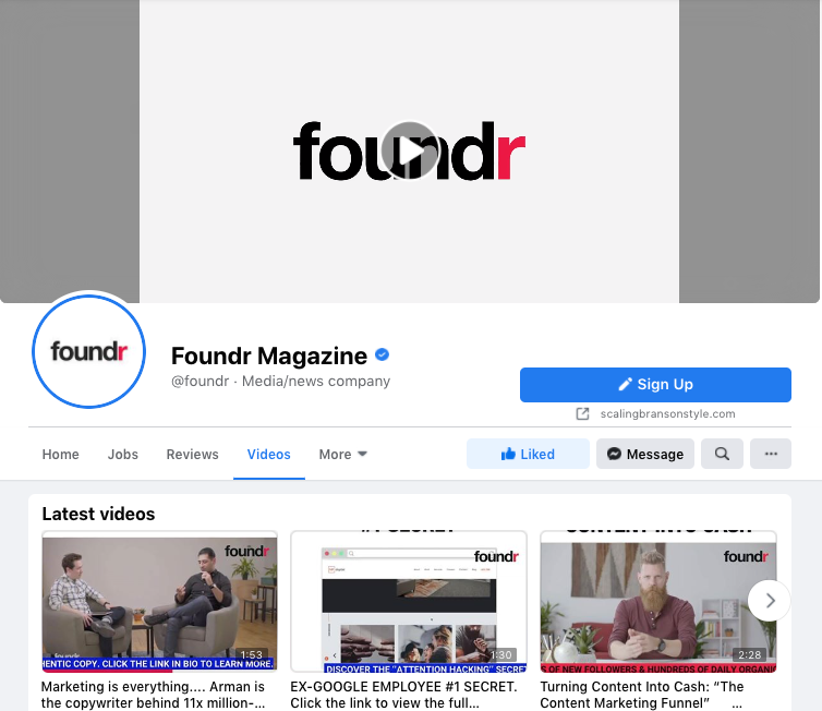 Foundr Facebook Videos