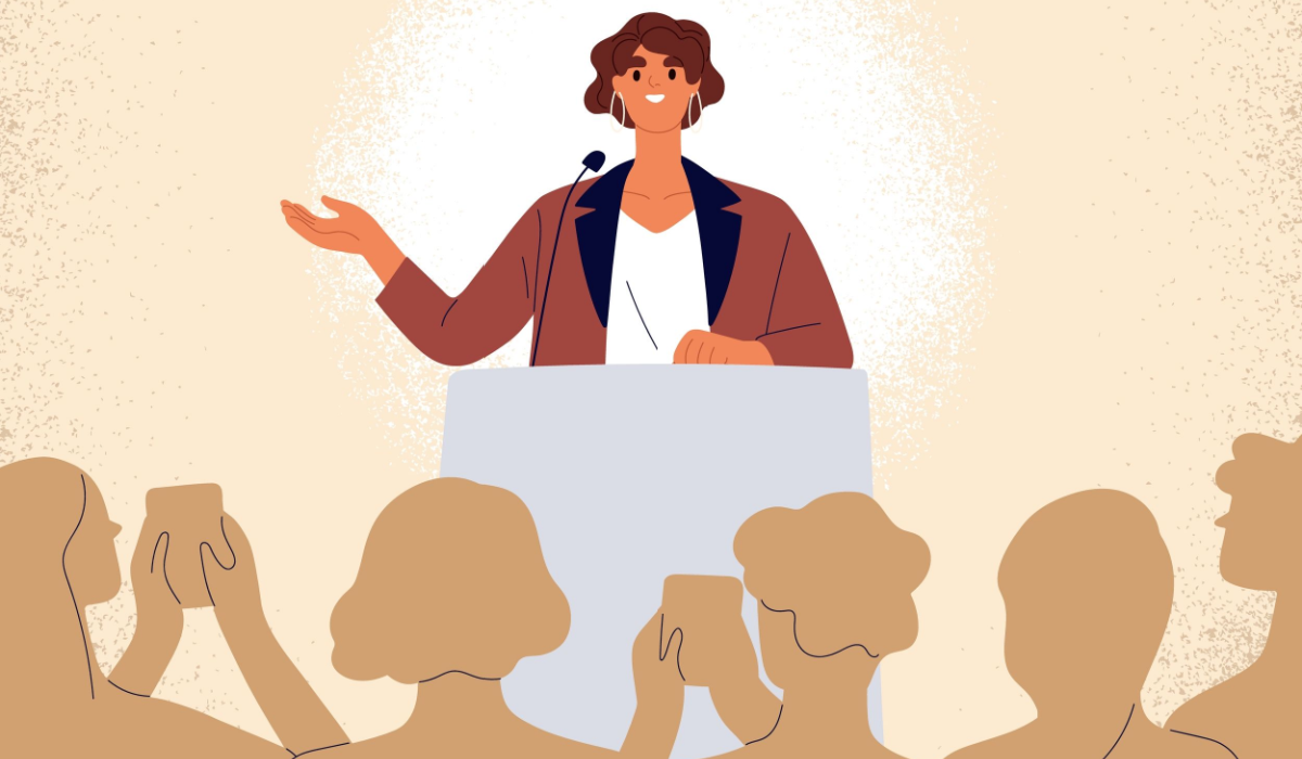 Public speaking illustration