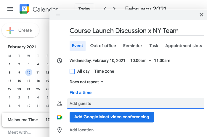 google calendar rcf online course tools and tech