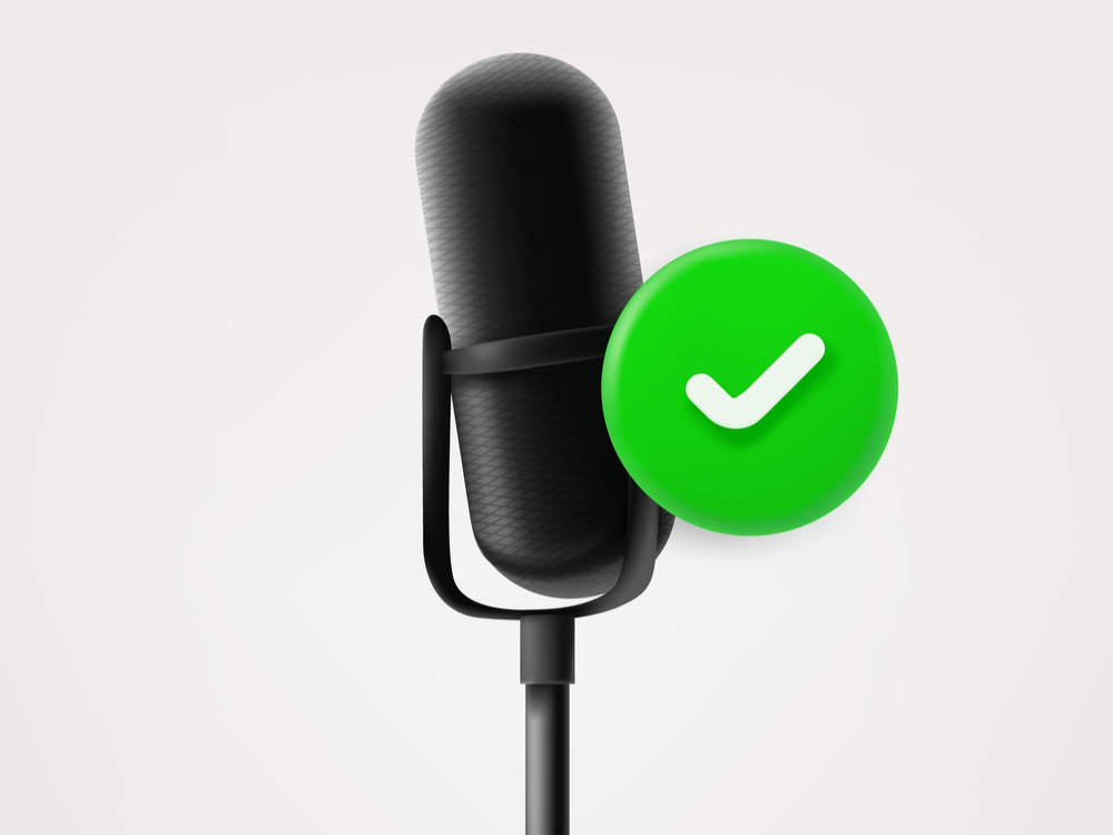 Podcast microphone checkbox graphic