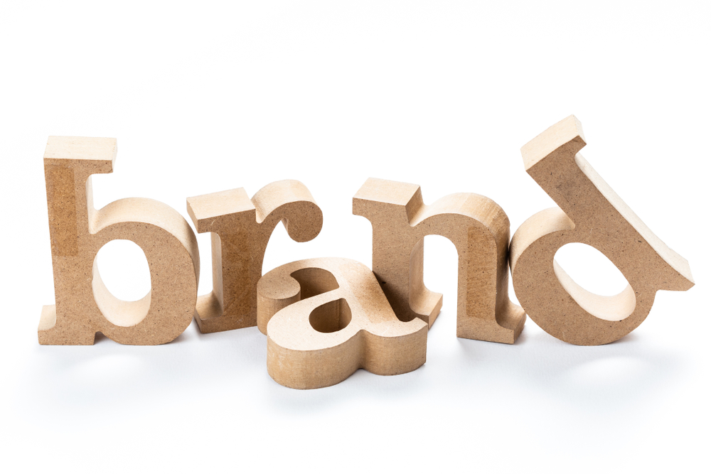 wooden blocks spelling out branding