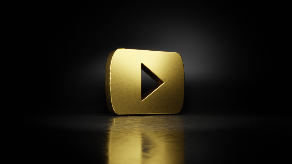 Gold YouTube play button