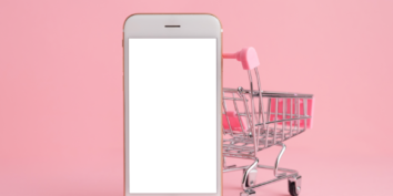 Shopping cart abandonment graphic pink